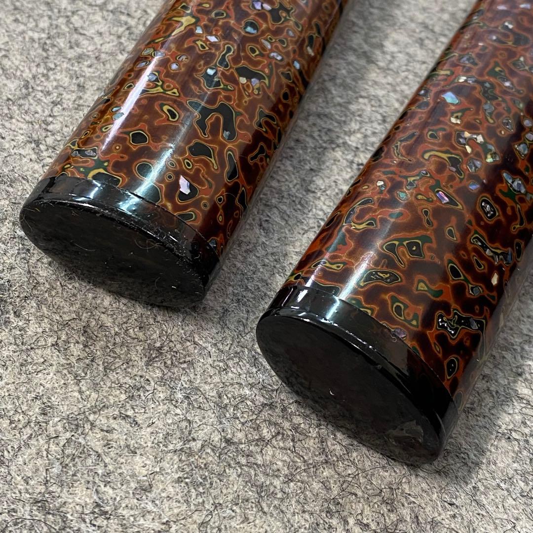 美品 模造刀 津軽塗り 本漆塗 堆朱 大刀 小刀 セット 螺鈿細工 刀袋付き 侍