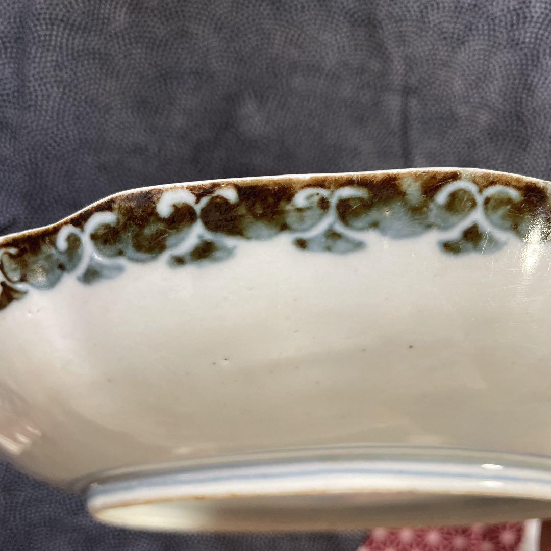 二重角渦福　深皿　宝絵　三彩折鶴松梅　骨董品