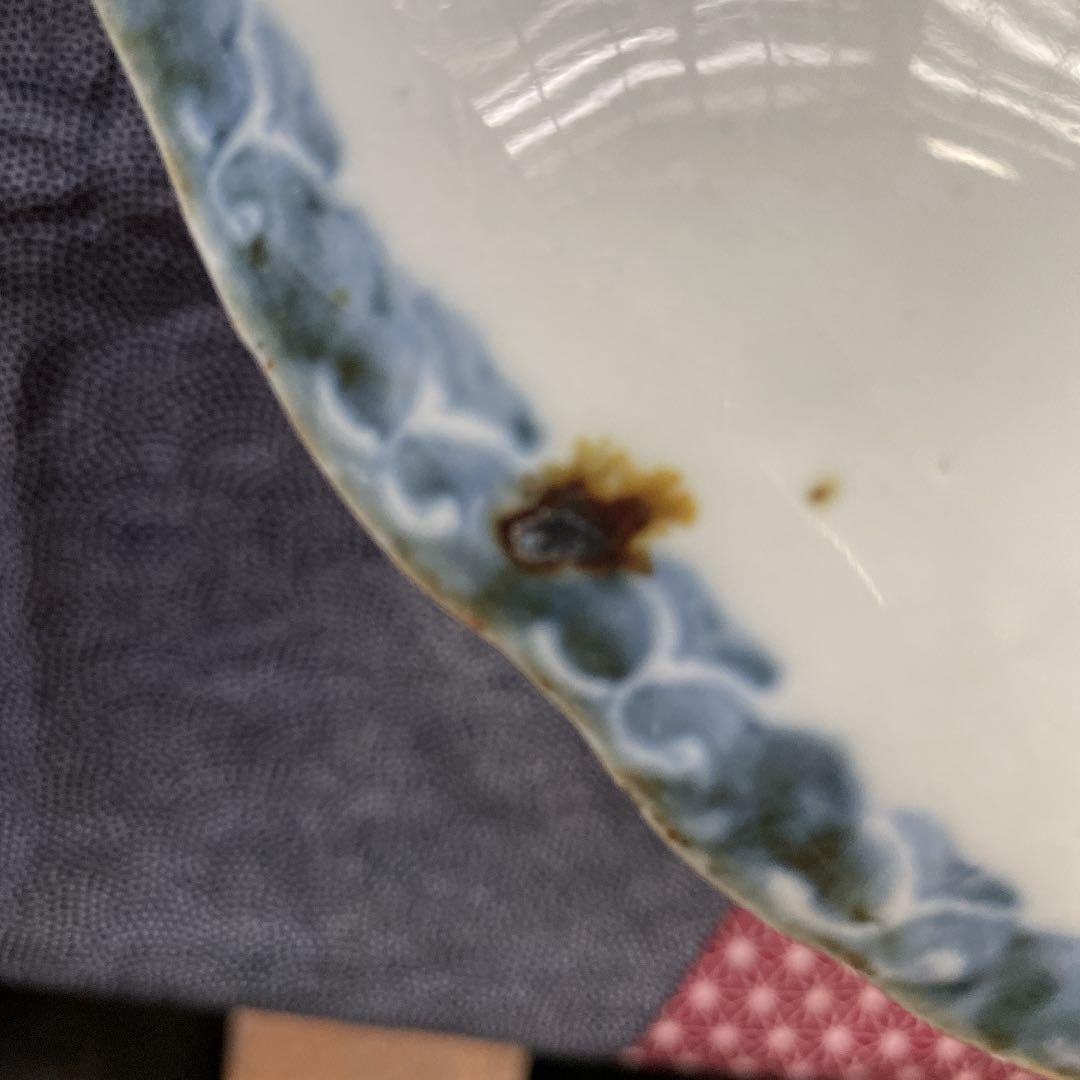 二重角渦福　深皿　宝絵　三彩折鶴松梅　骨董品