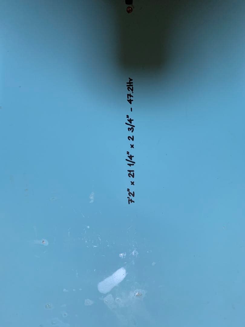 7.2feet 47Lミッドレングス　初心者サーフボード　フィン、ケース付き