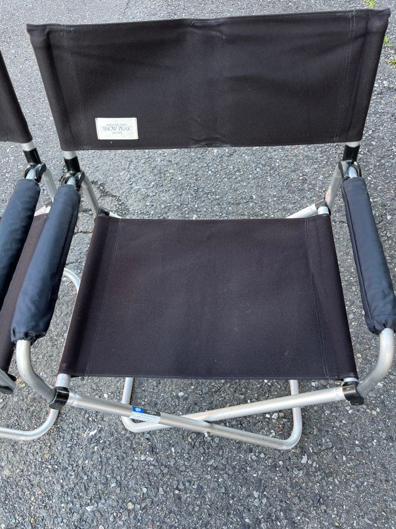 【希少】スノーピーク　フォールディングチェア2脚　ワイド　ヤマコウ期　ブラック