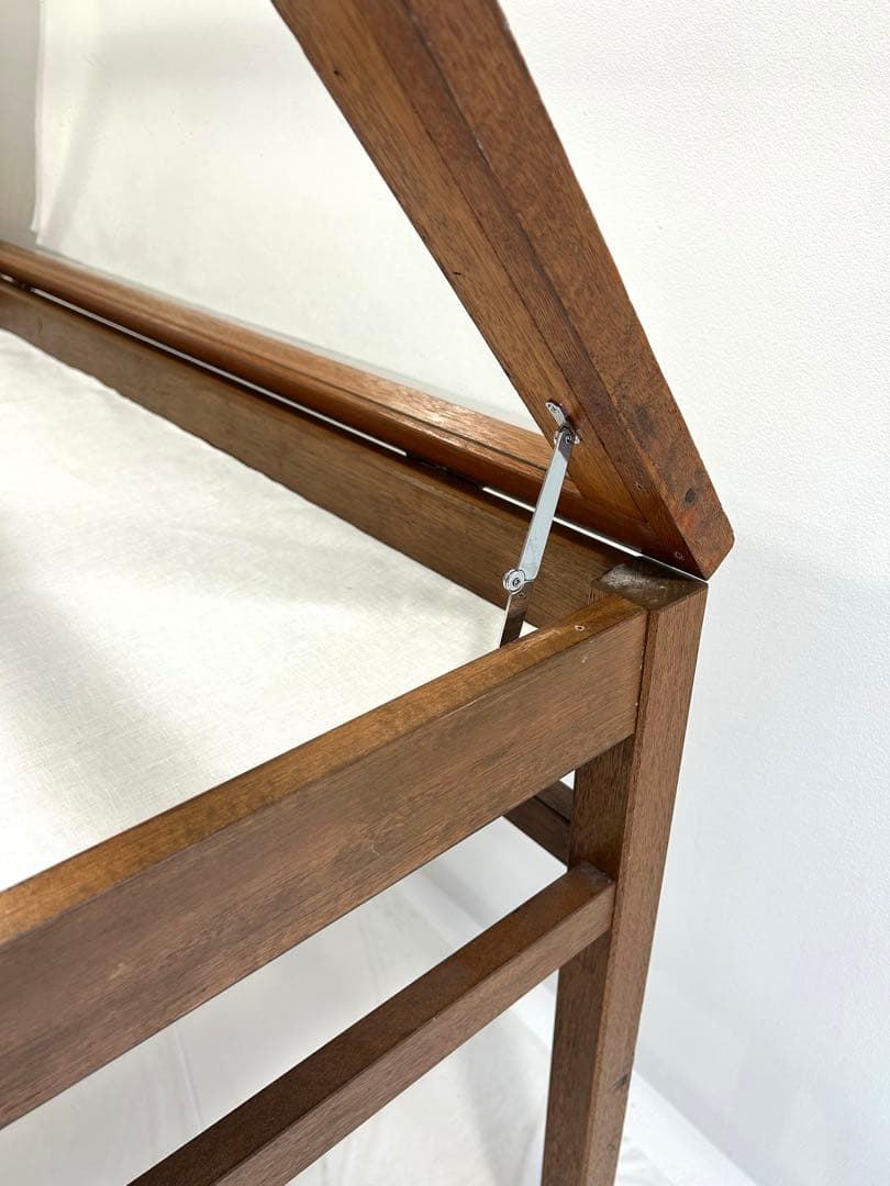 【ちょこ】大正ガラス 木製アンティークショーケース 中型