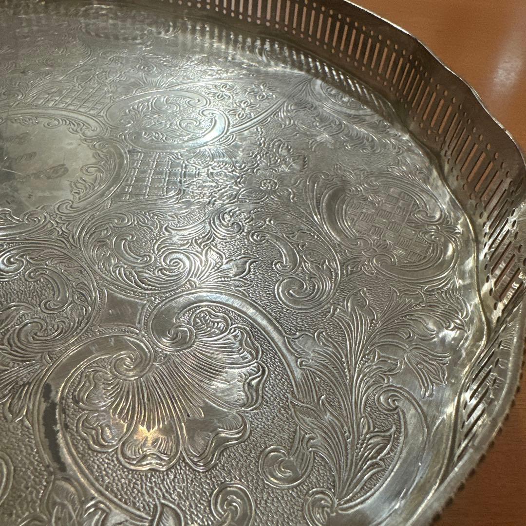 U.S. Reed & Burton シルバーメッキ ラウンドサービングトレイ