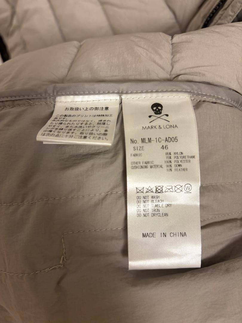 MARK&LONA 軽量ダウンブルゾン　46(M)