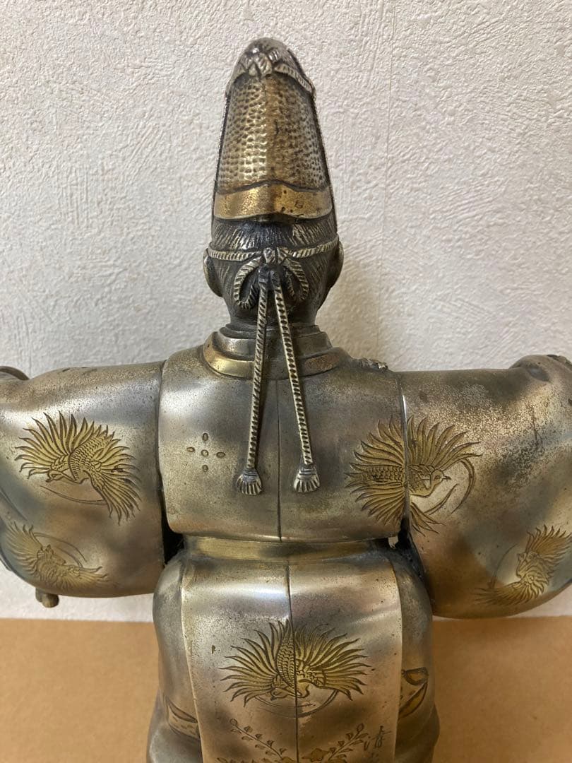 翁置物 金工師清山作 重さ4.2kg高さ32cm