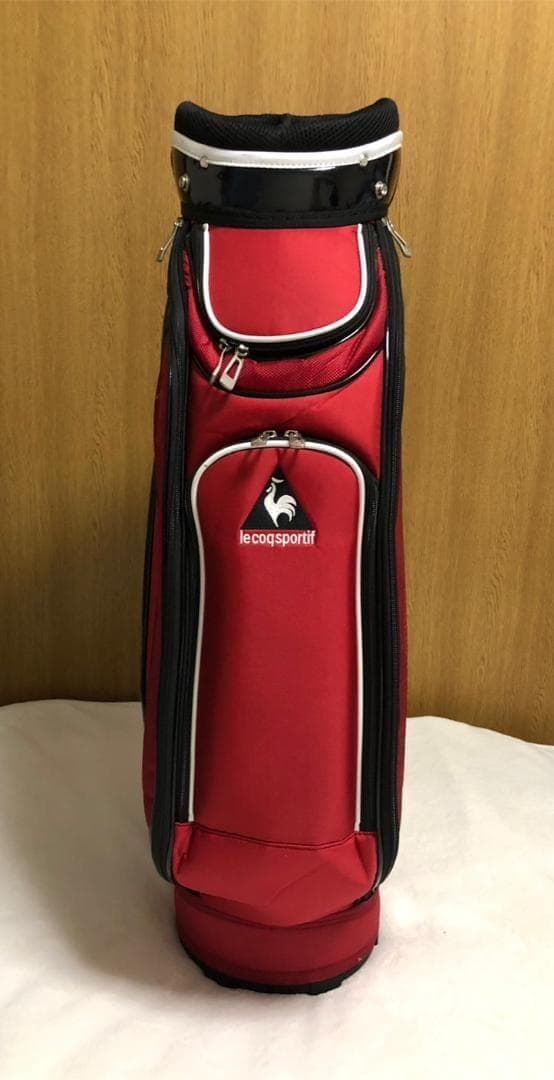 美品 ルコック ゴルフバッグ 9.0型 ブラック/レッド プロ仕様 送料込み