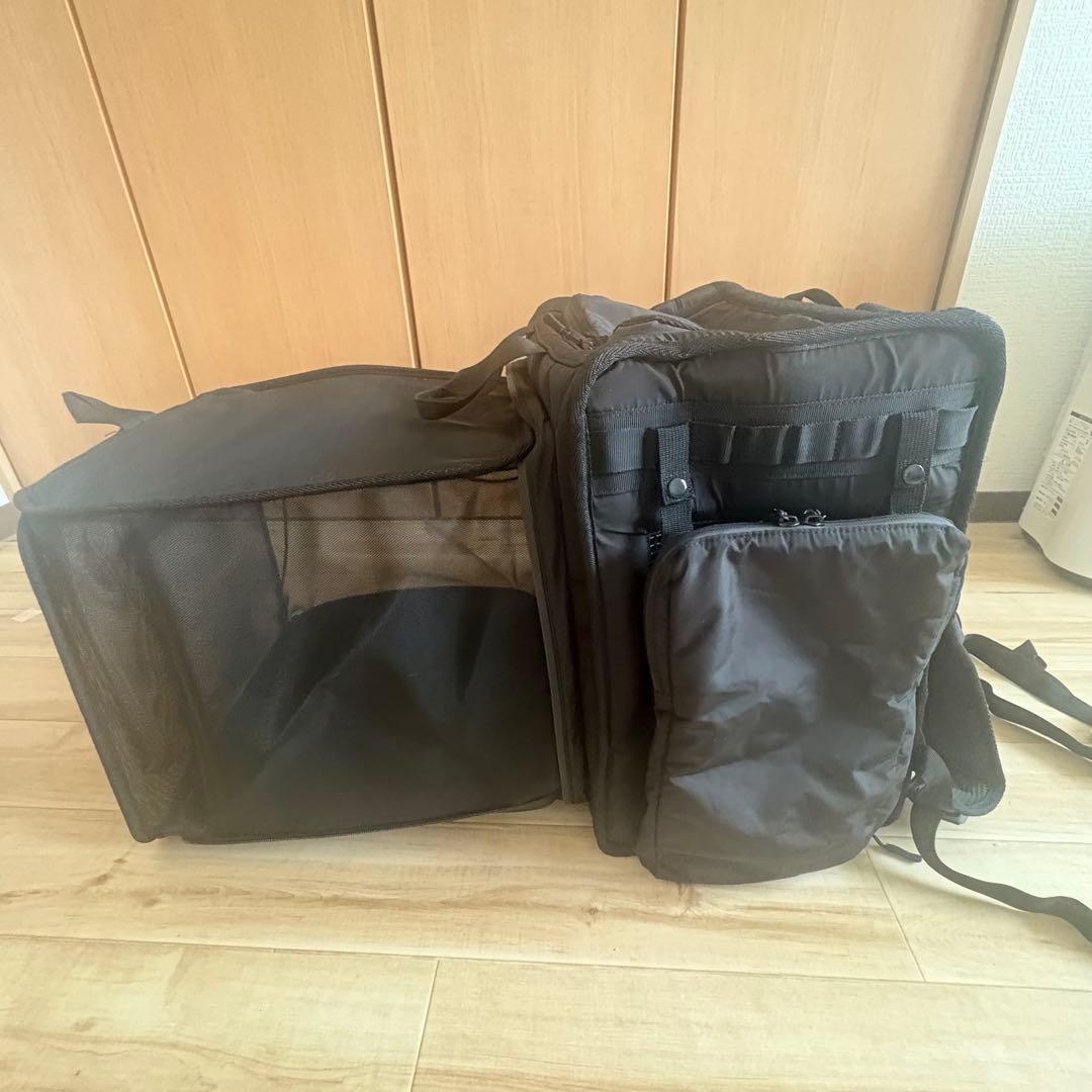 リュック キャリーケース ペット バックパック 拡張　マンダリンブラザーズ　黒