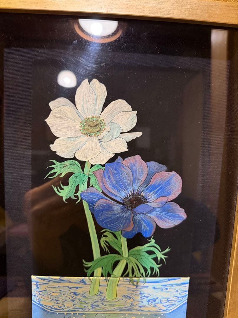 菅かおる　コップに挿したアネモネ　共シール