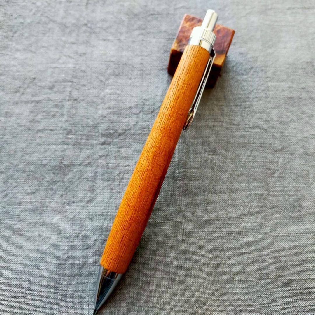 伊勢神宮　欅　ハンドメイド　木軸シャープペン　0.5mm　天然木　シルバー