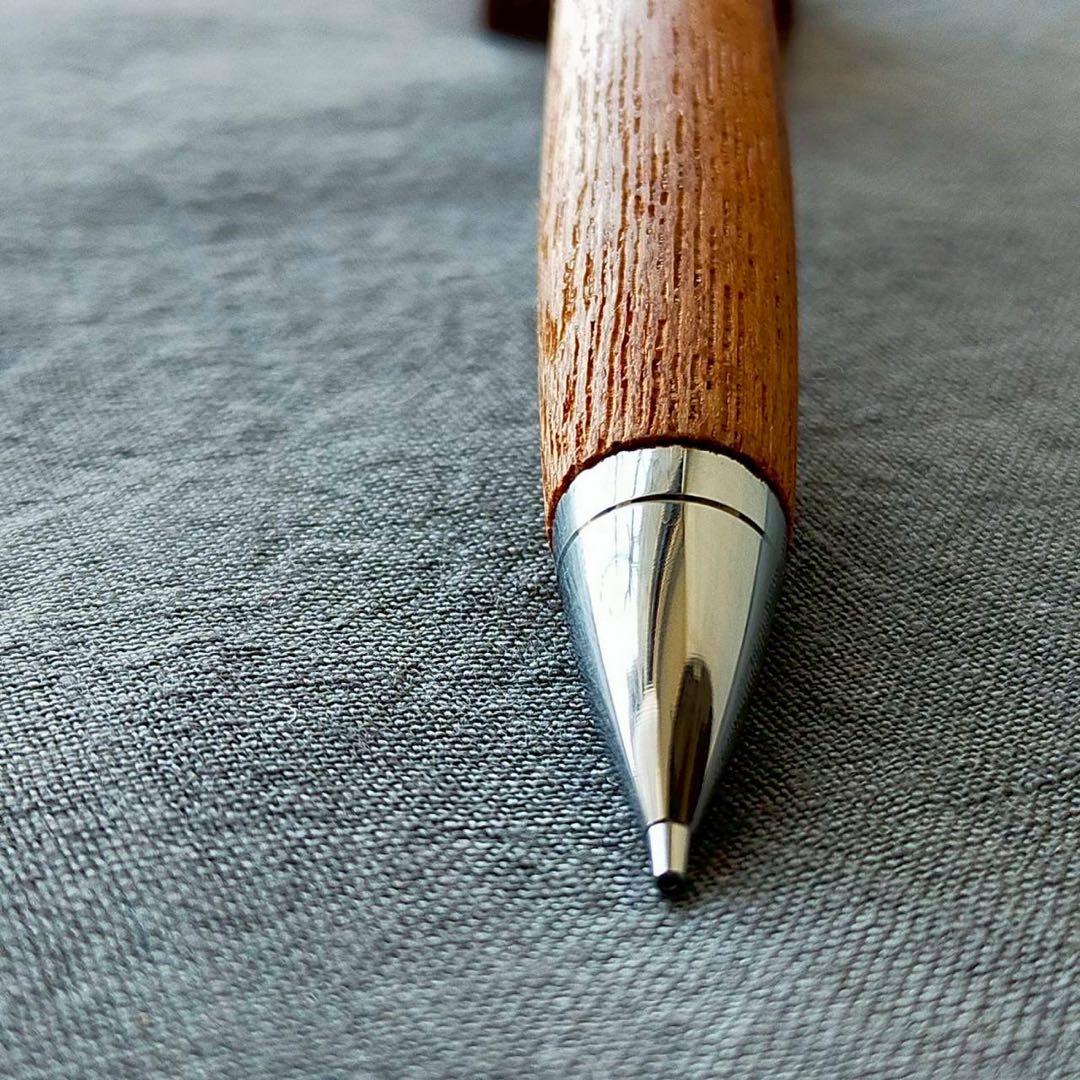 伊勢神宮　欅　ハンドメイド　木軸シャープペン　0.5mm　天然木　シルバー