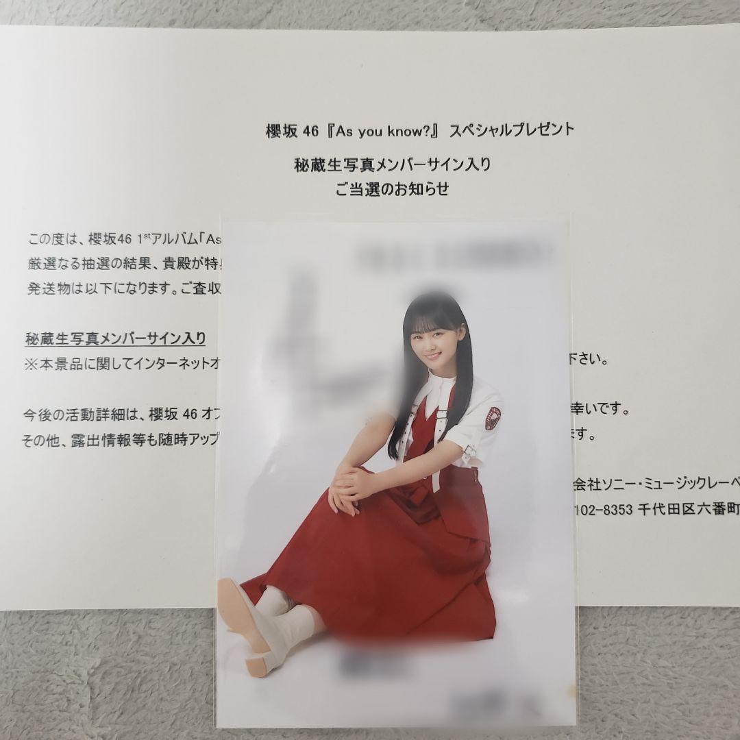 櫻坂46 山﨑天 秘蔵生写真 サイン入り As you know? 直筆