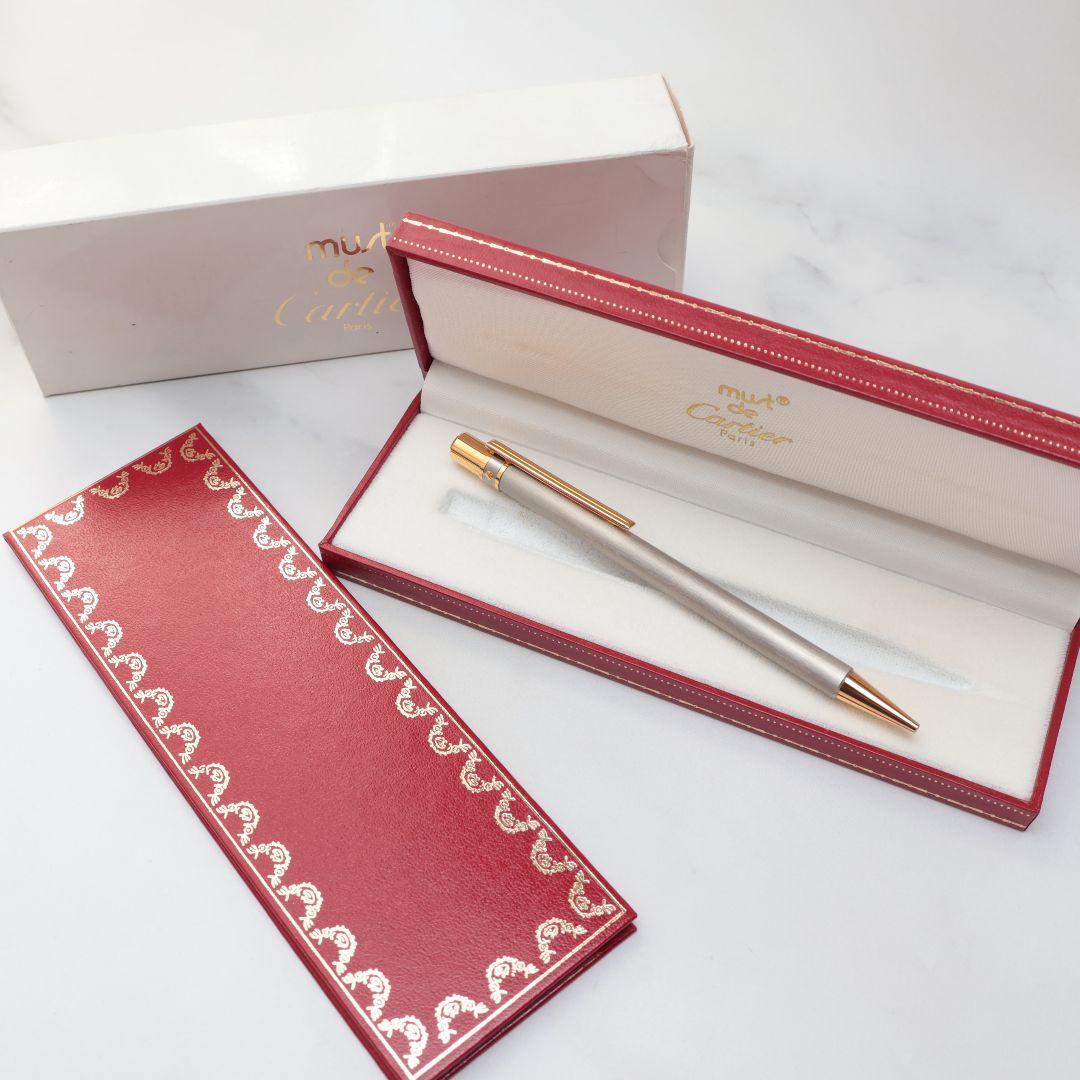未使用 Cartier ボールペン シルバー ゴールド カルティエ