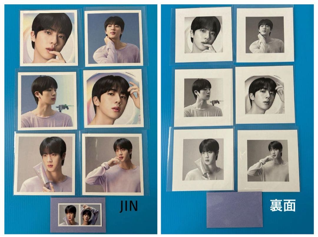 BTSJINフィルムブックマーク・ロングステッカー・両面ホログラムフォトカード①