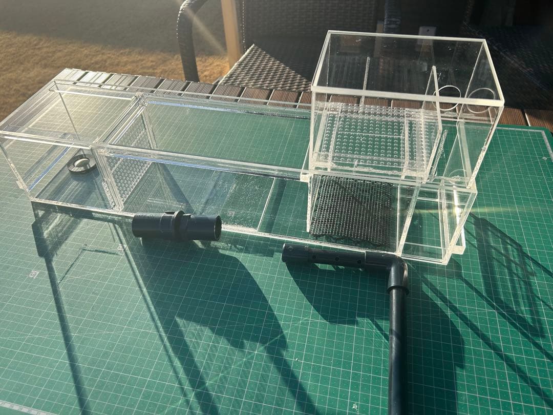 60cm幅水槽用　アクリル上部濾過槽アクアポニックス仕様