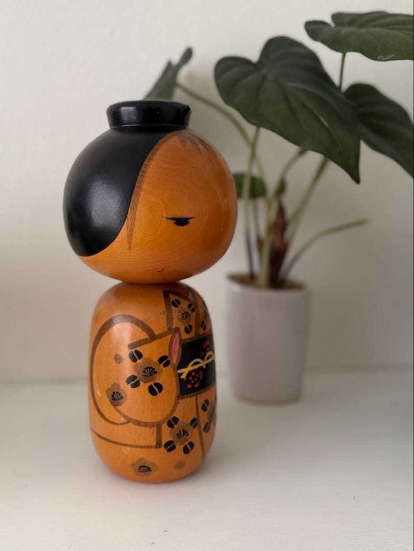 総理大臣賞受賞作家1318g加納千代松 作　童詩　創作こけし27.5cm署名入り