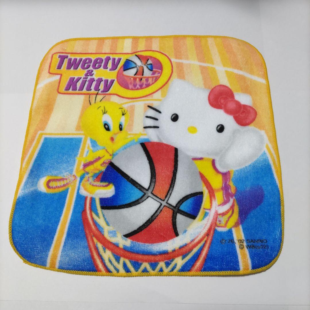 未使用トゥイーティー＆ハローキティ コラボプチタオル4枚セット