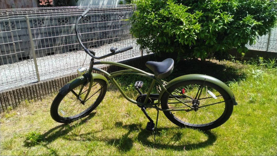 ビーチクルーザー26インチ　Rainbow　オリーブグリーン