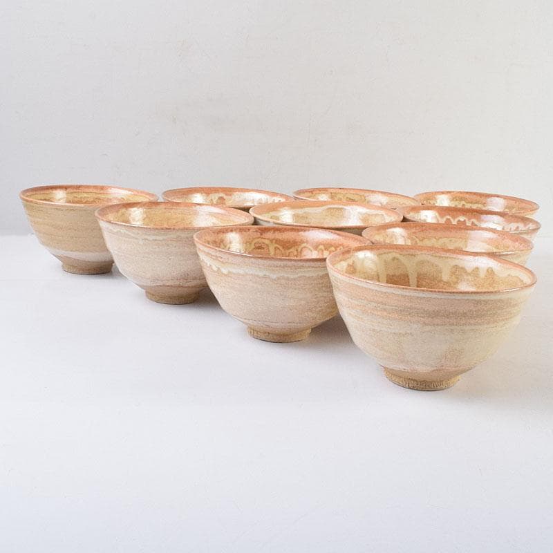 瀬戸焼　杉浦芳樹造　数茶碗　十客　堀内宗完（兼中斎）極め箱　M　R9292H