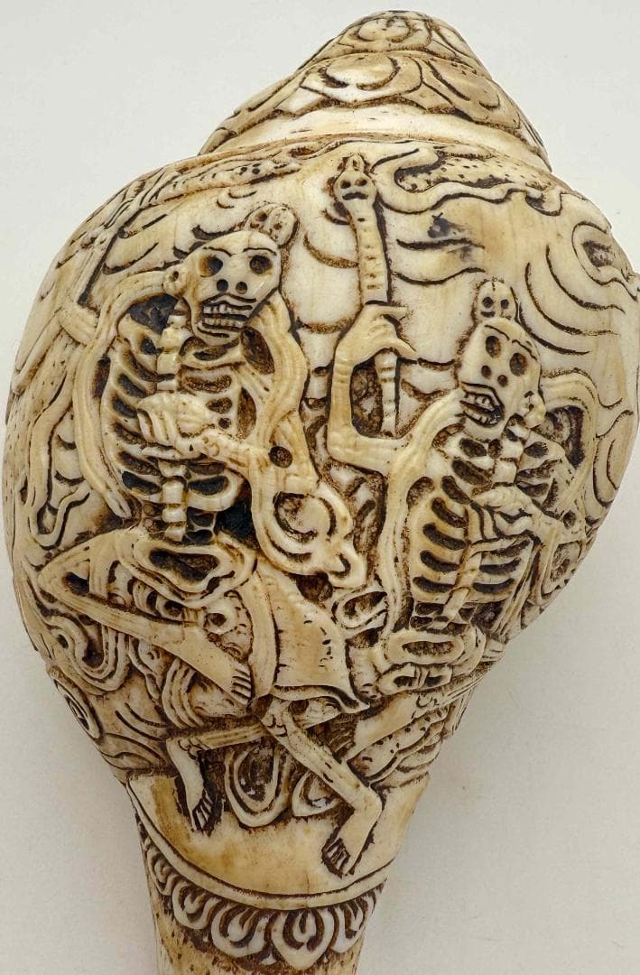 チベット密教法具　法螺貝（シャンカ）チティパティ-1