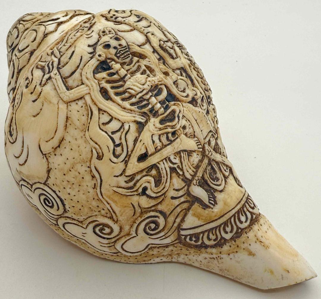 チベット密教法具　法螺貝（シャンカ）チティパティ-1