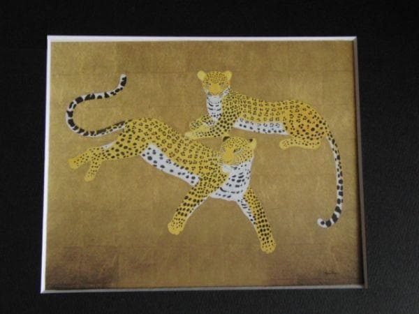 河嶋淳司、【豹　デュエットIII】、希少な額装用画集より、状態良好