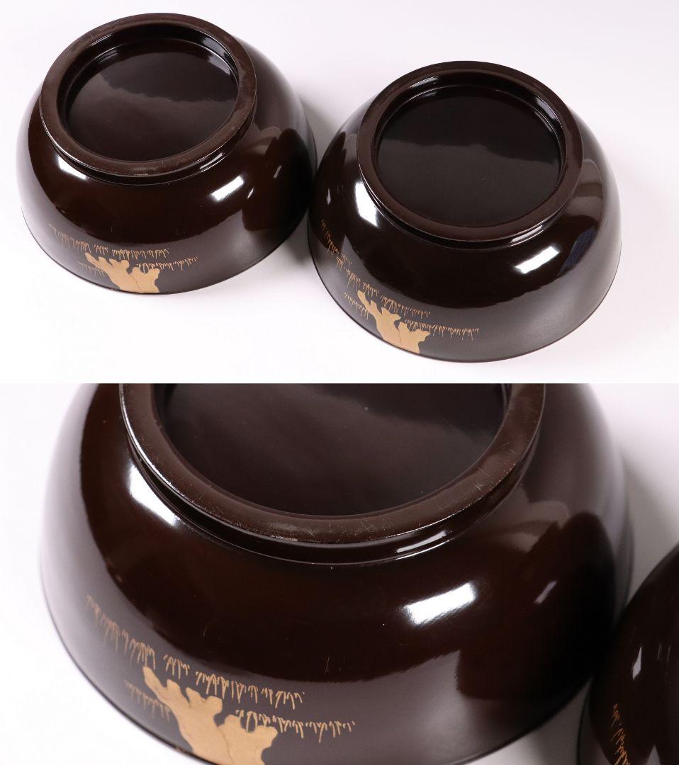 CL50 時代輪島塗 梅金蒔絵 黒塗椀 二客 木製漆器 漆芸 茶懐石