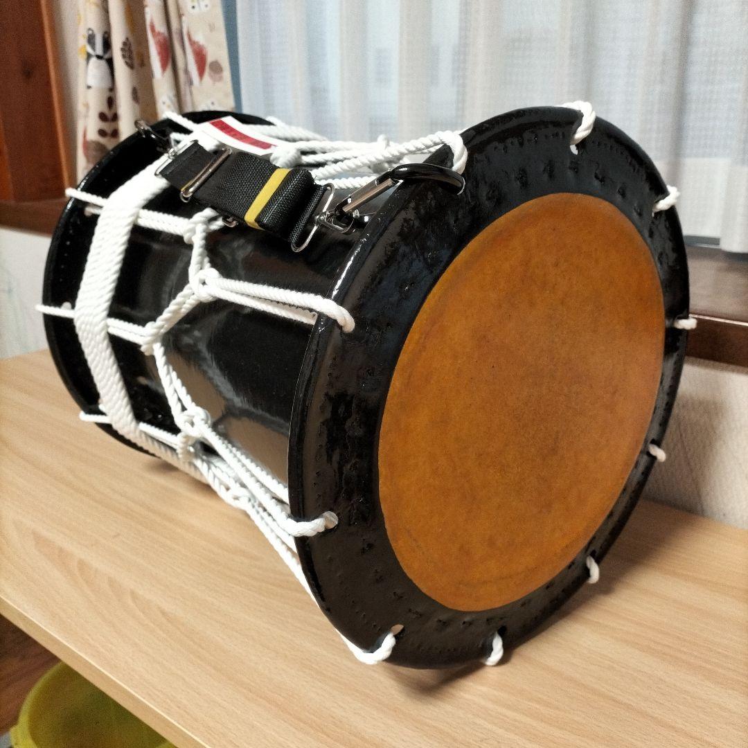 担ぎ太鼓　　和太鼓 　天然皮革　ストラップ付き　中古品⑩