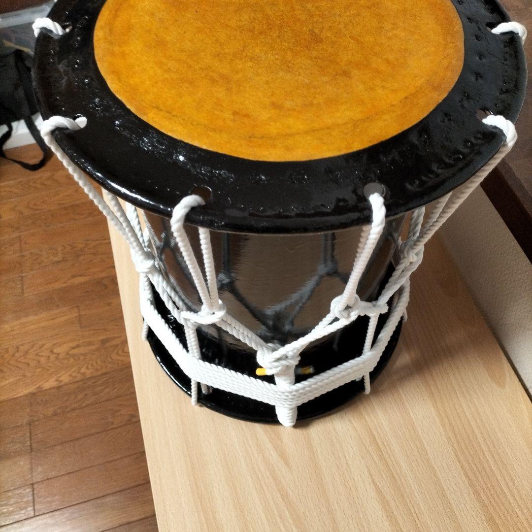 担ぎ太鼓　　和太鼓 　天然皮革　ストラップ付き　中古品⑩