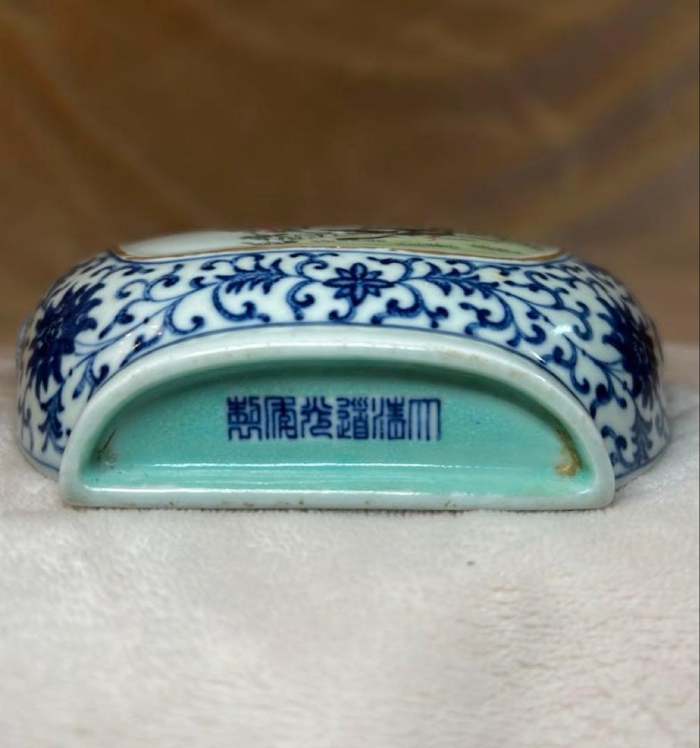 大清道光年製 手描 粉彩 牡丹双鳥図 壁瓶（壁掛け花瓶）中国古美術 希少 古玩