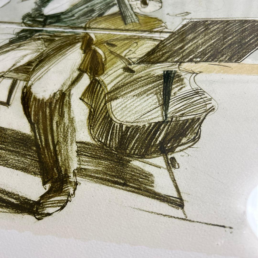 クロード・ワイズバッシュ　チェロ演奏　リトグラフ 211/250