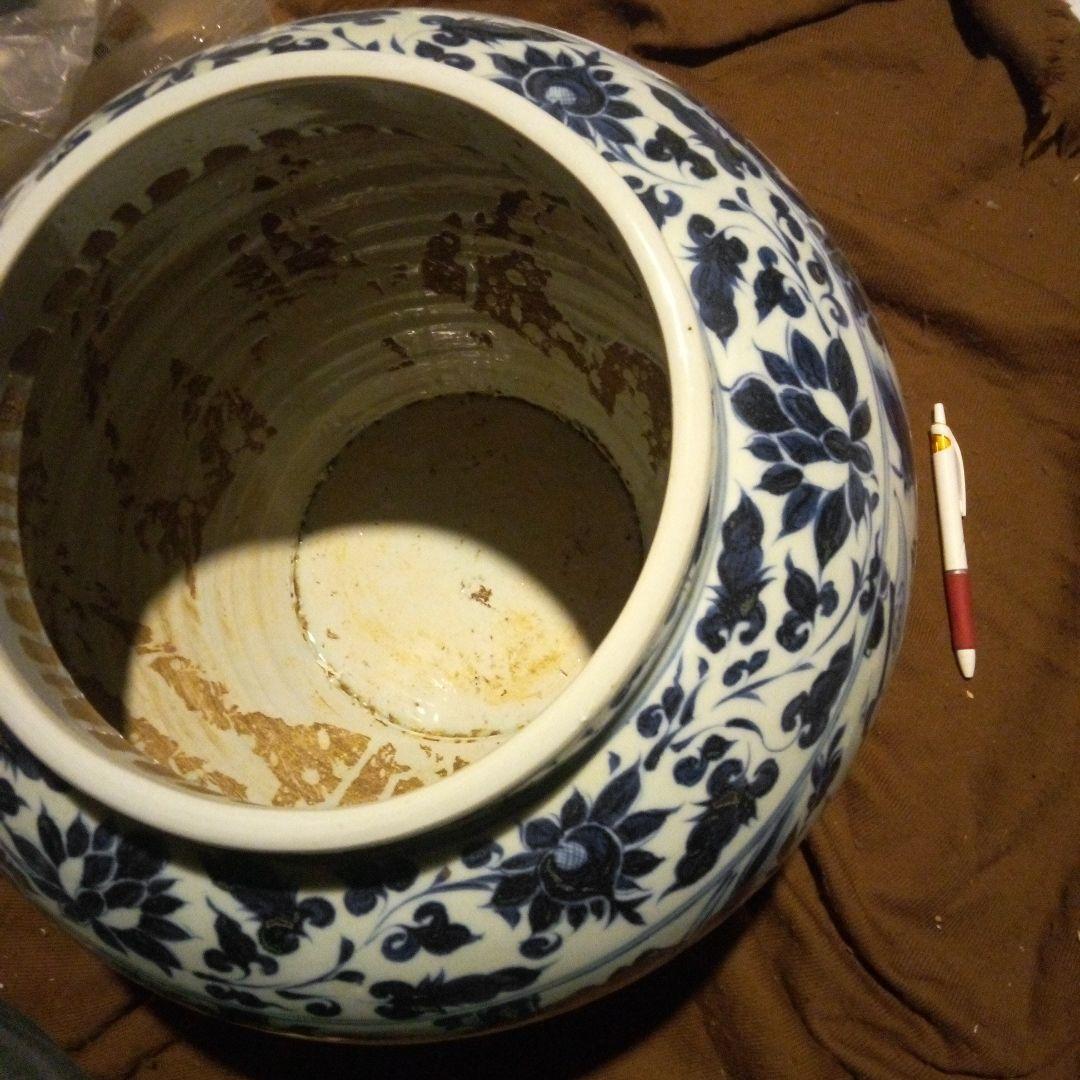 中国陶磁器　元染付　人物大壺