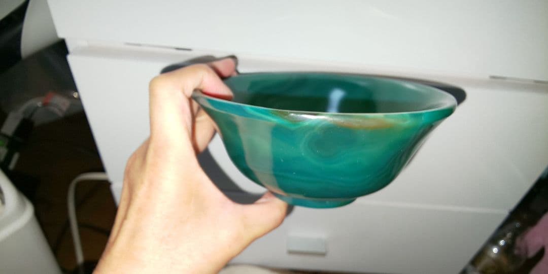 天然メノウ 緑瑪瑙椀 抹茶椀