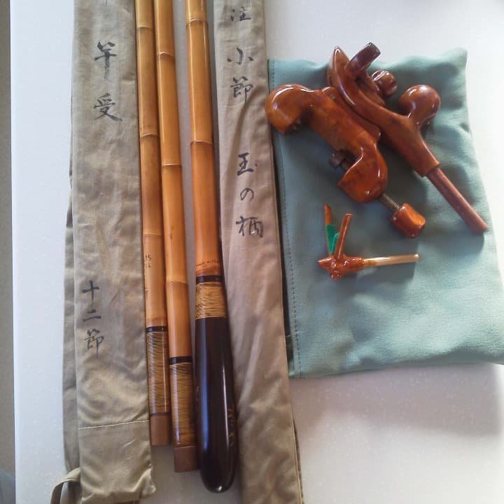 寿るすみ特注小節12節、玉の柄9節、万力天然枠セット