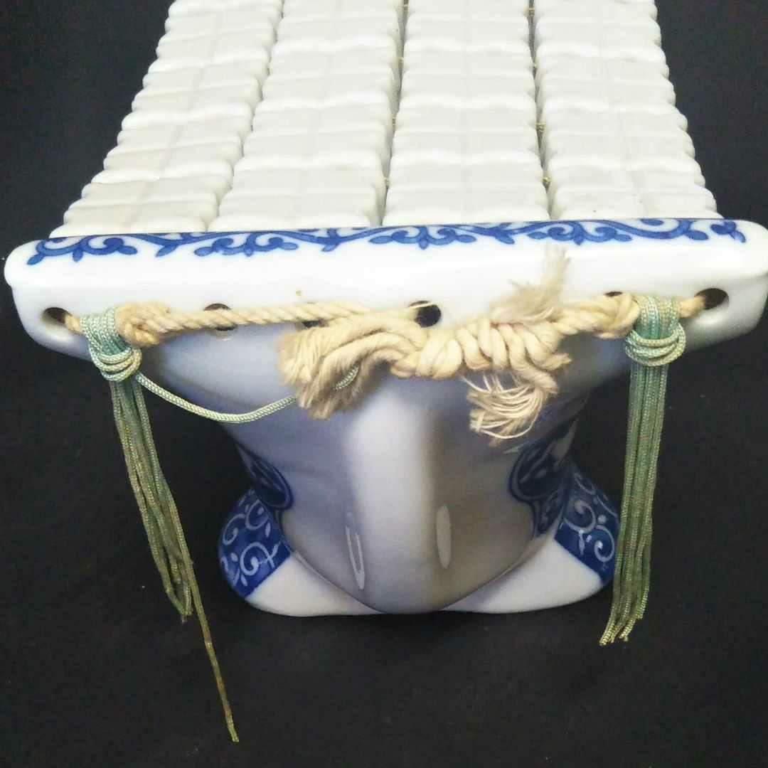 ※中国古美術/中国青花纏枝牡丹紋陶製枕/