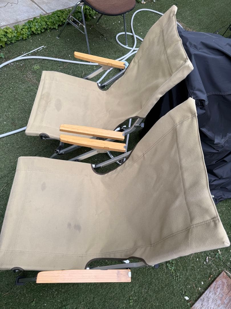 スノーピーク ローチェア30 2脚セット　竹集成材アーム 折りたたみ　キャンプ