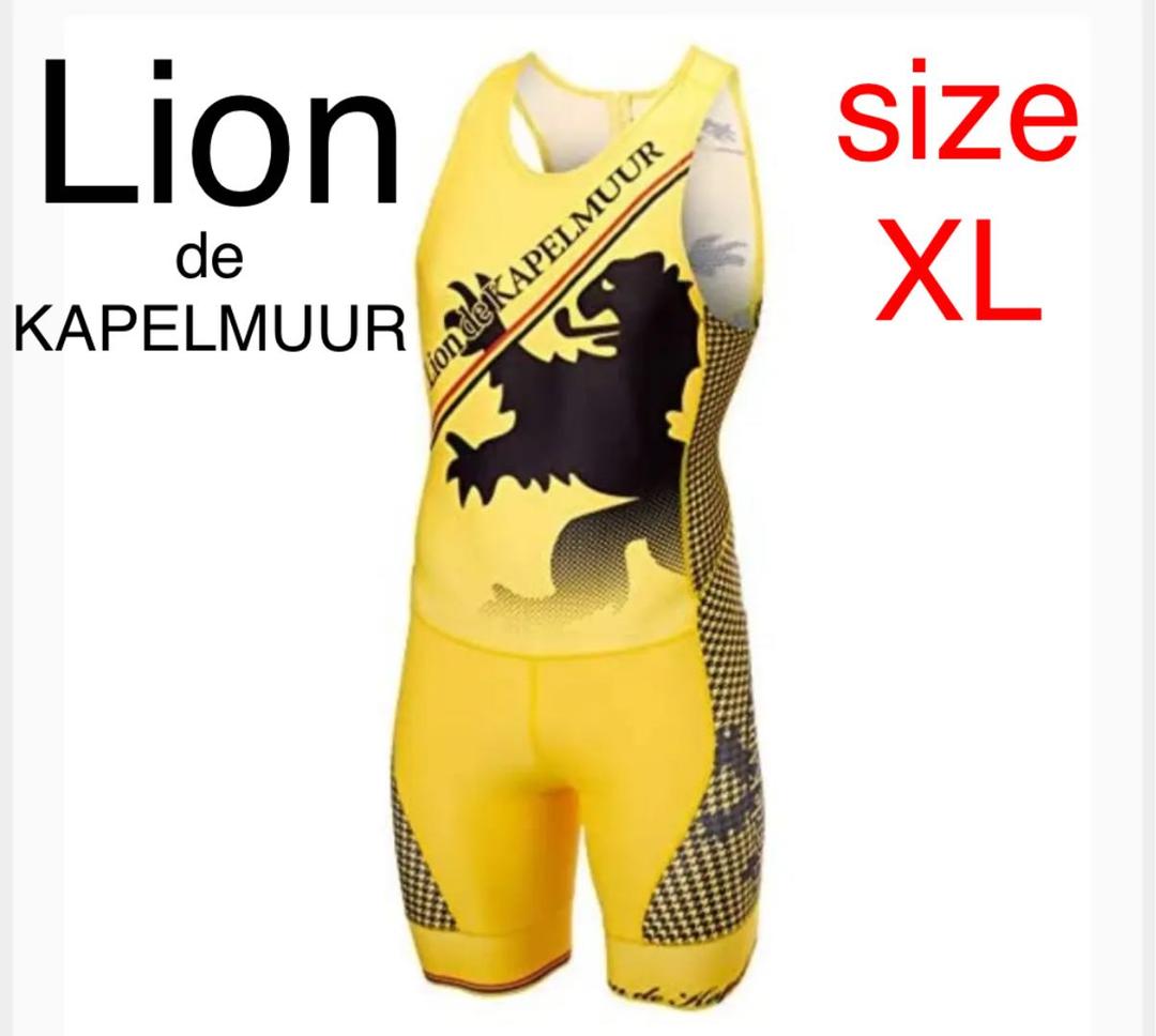 リオンドカペルミュールトライフィットスーツ千鳥格子ビブパンツXLサイクルジャージ