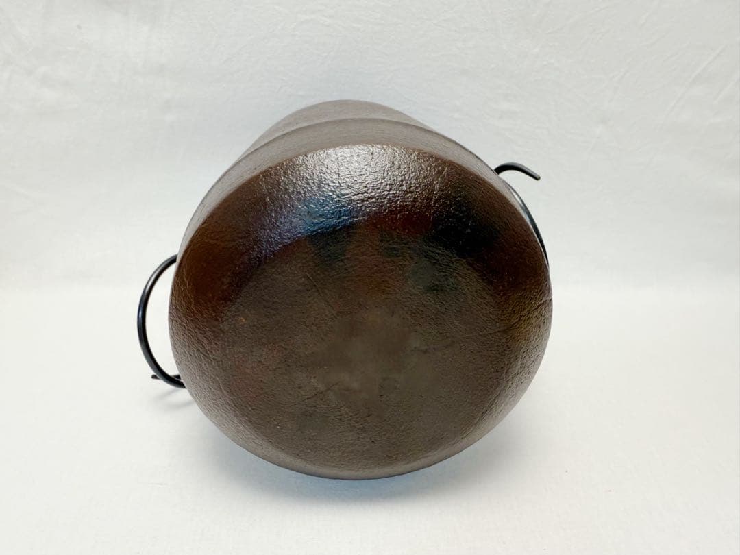 美品 茶道具 釜師 人間国宝 高橋敬典造 筒釜 釜印 栞 共箱