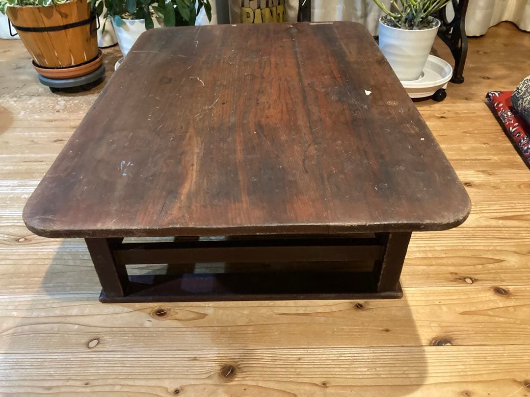 昭和レトロ　木製 文机 古道具 ローテーブル　ガーデニング　花台　置台⑥