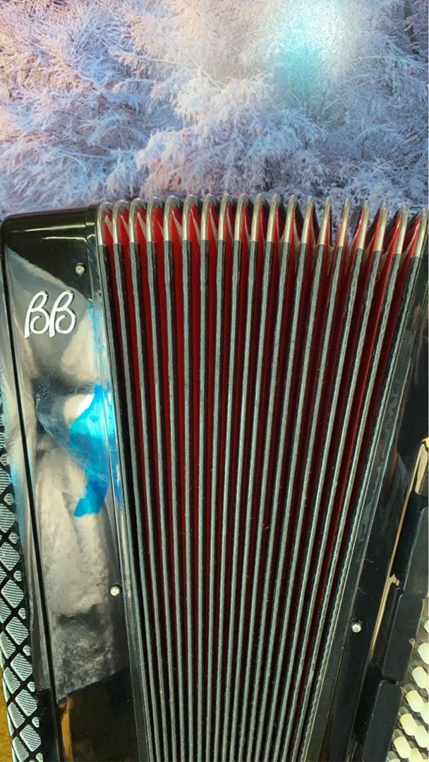 BB バロンブリーニ最高品質アコ赤蛇腹、シエルの鍵盤べースボタン使用頻度少豪華版