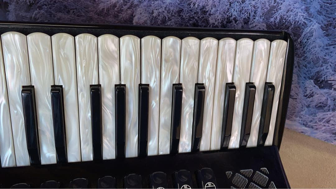 BB バロンブリーニ最高品質アコ赤蛇腹、シエルの鍵盤べースボタン使用頻度少豪華版