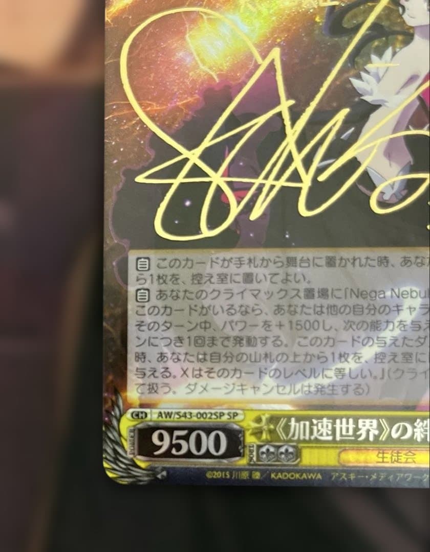 ws ヴァイスシュヴァルツ　加速世界の絆 黒雪姫　sp サイン