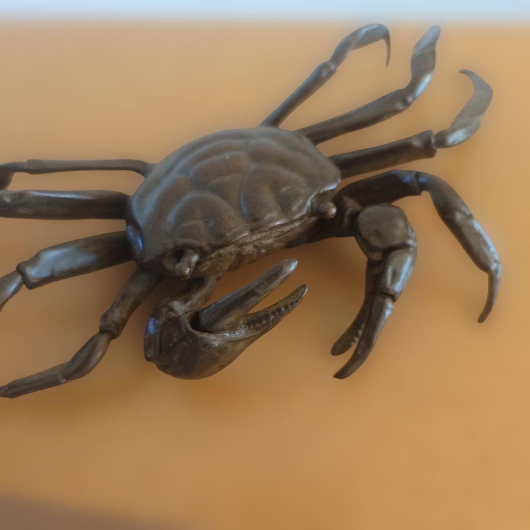 銅製 　自在　蟹　在銘