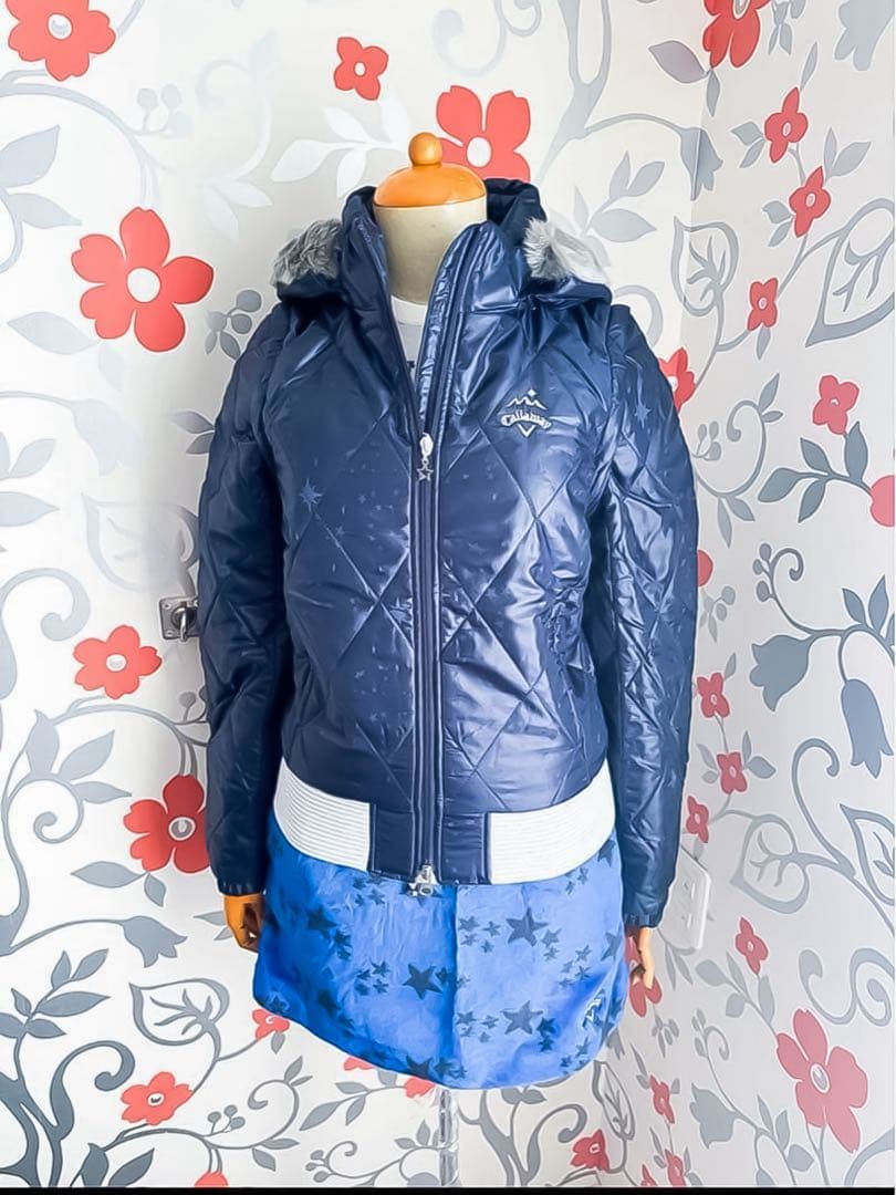 キャロウェイ【新品】ゴルフウェア〈特典有〉４WAY ダウン 保温 ネイビー