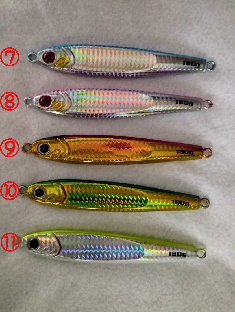 ８本 セット 180g 組合せ自由 メタルジグ TGベイト 形状 高比重