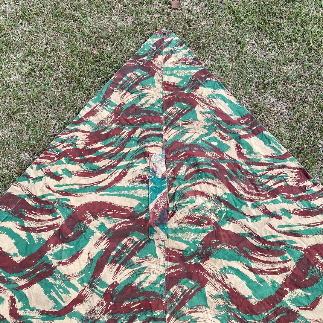 【レア・状態良】フランス軍　軍幕　M51　リザードカモ　１枚　ポンチョ　テント