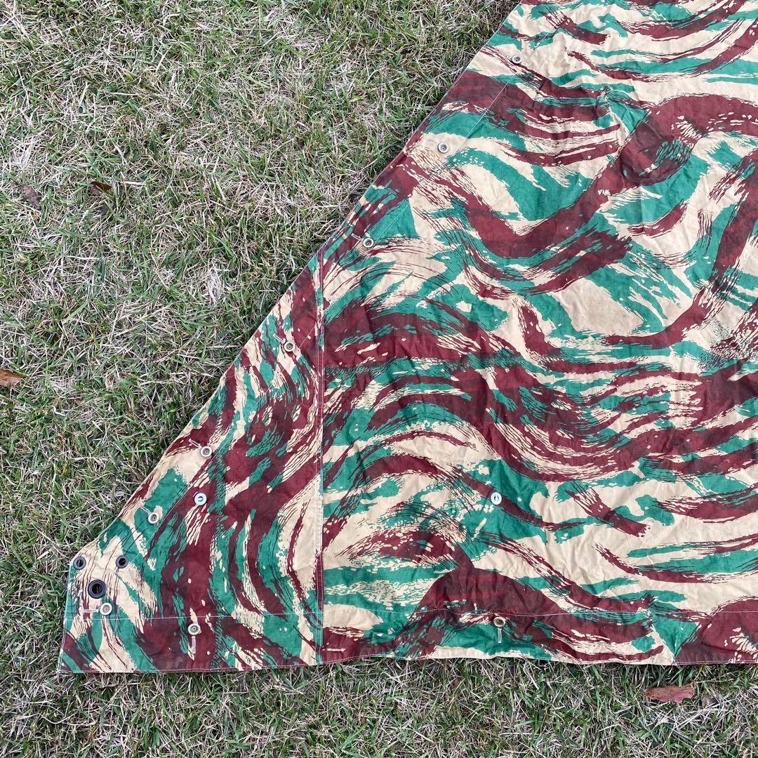 【レア・状態良】フランス軍　軍幕　M51　リザードカモ　１枚　ポンチョ　テント