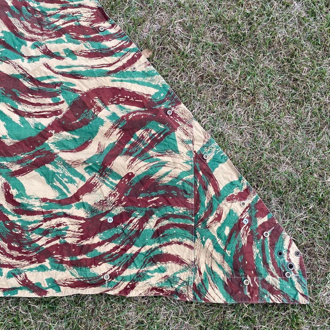 【レア・状態良】フランス軍　軍幕　M51　リザードカモ　１枚　ポンチョ　テント