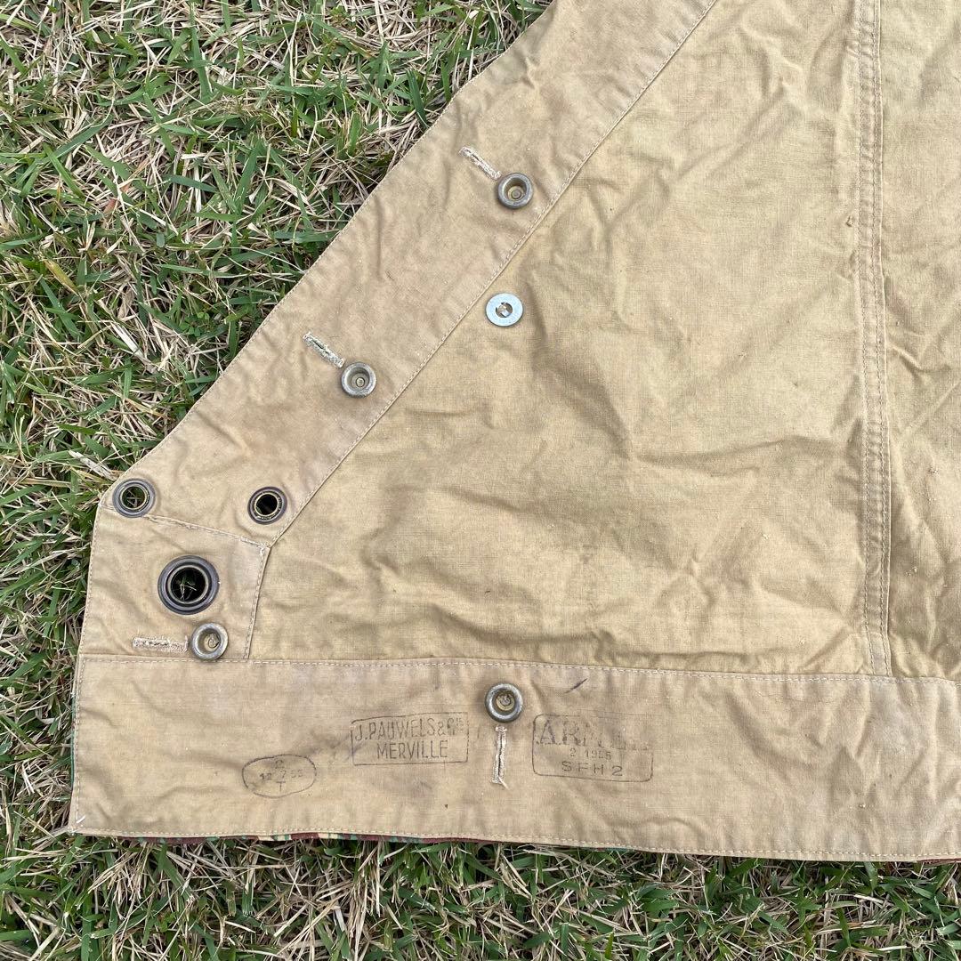 【レア・状態良】フランス軍　軍幕　M51　リザードカモ　１枚　ポンチョ　テント