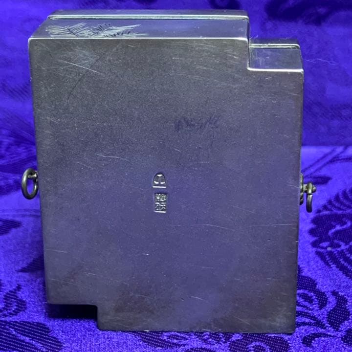 御下賜品　純銀重ね箱型　ボンボニエール　菊紋　鶴亀　皇室