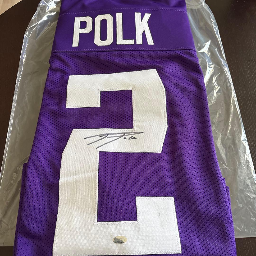 ワシントン大学 ジャリン・ポーク　サイン入りユニフォーム　アメフト